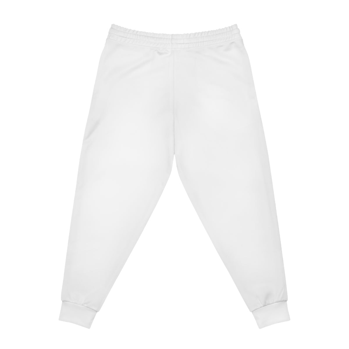 White Athletic Joggers with Red Crown Logo — Casual Sportswear Sweatpants